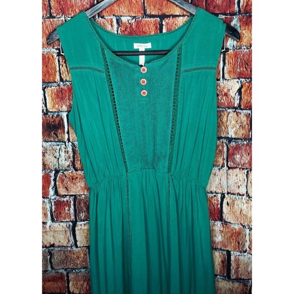 Matilda Jane Women’s Green Medium Down In The Valley Sleeveless Lace Maxi Dress - Picture 3 of 7